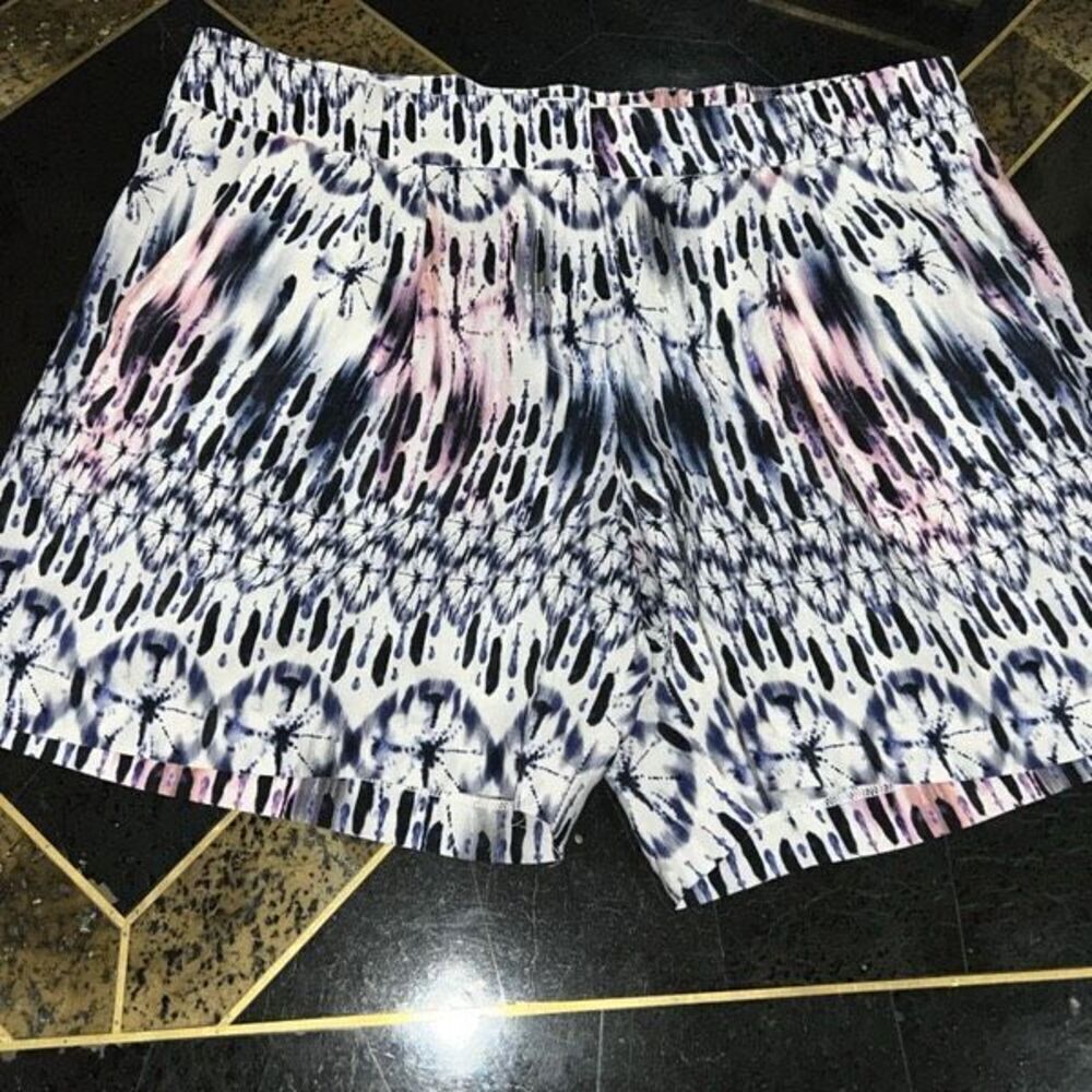 Amanda Uprichard Watercolor Tye Dye Dressy Pleated Shorts Size Small